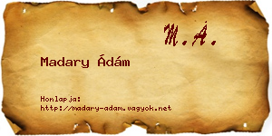 Madary Ádám névjegykártya
